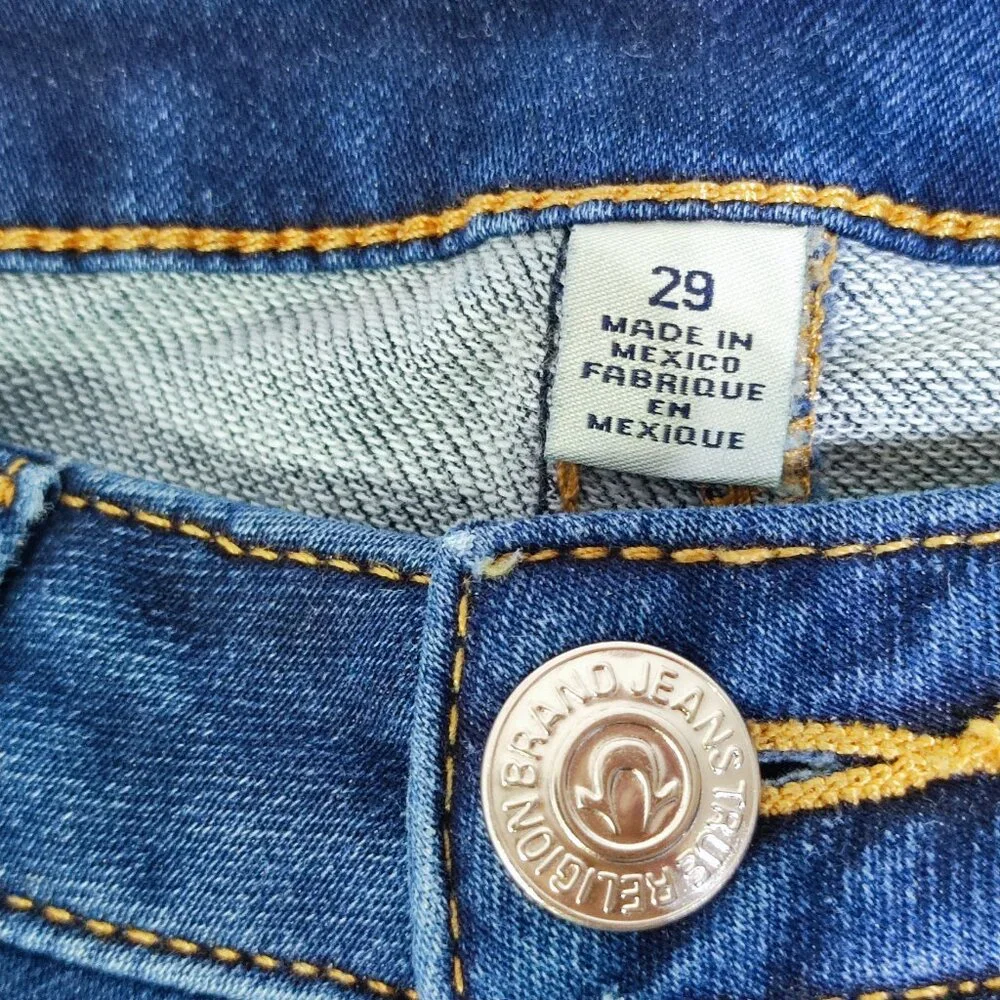 True Religion slim straight jeans women's size 29 dark wash ink blue colour - Picture 6 of 16